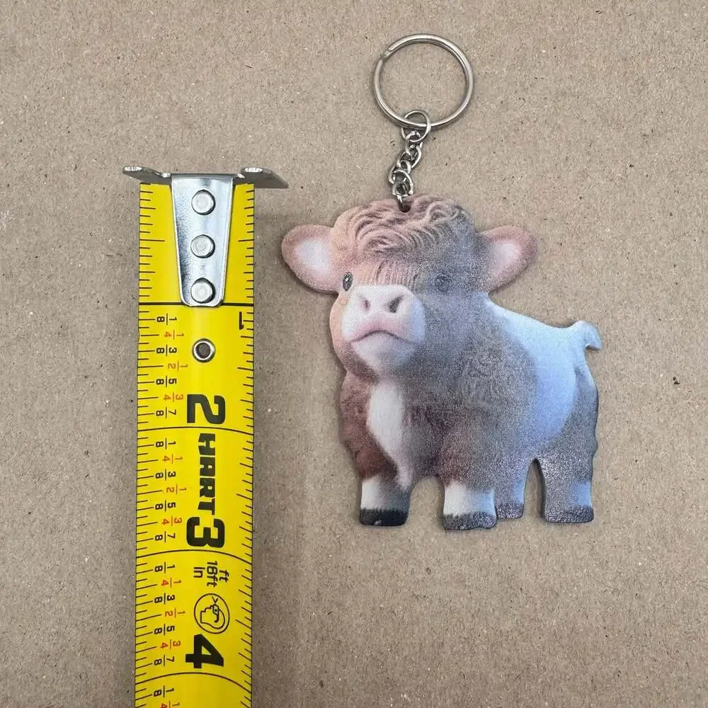 Cute Cartoon Highland Cow Acrylic Keychain or Ornament
